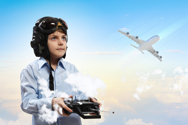 Little boy in pilot's hat - Photo, image