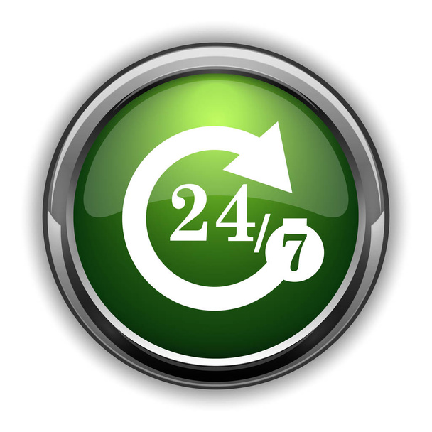 Icono 24 / 7. Botón del sitio web 24 / 7 sobre fondo blanco
 - Foto, Imagen