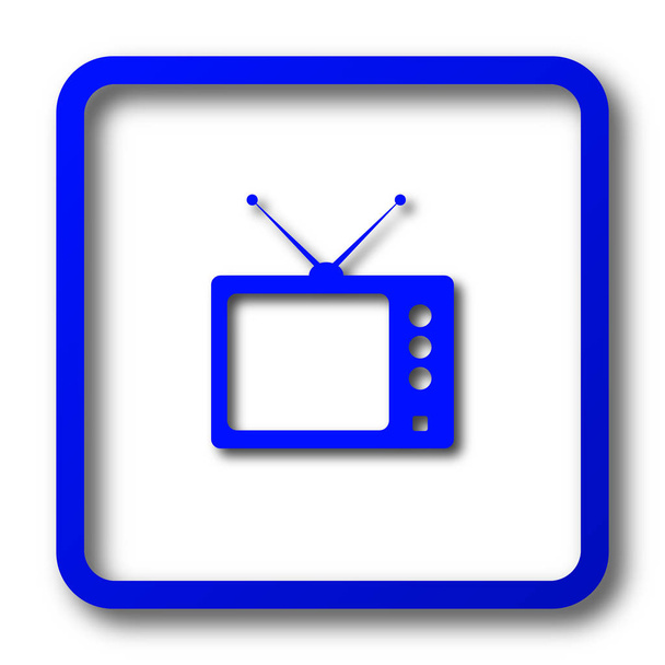 Retro tv simgesi. Retro tv Web sitesi düğmesini beyaz arka plan üzerinde. - Fotoğraf, Görsel