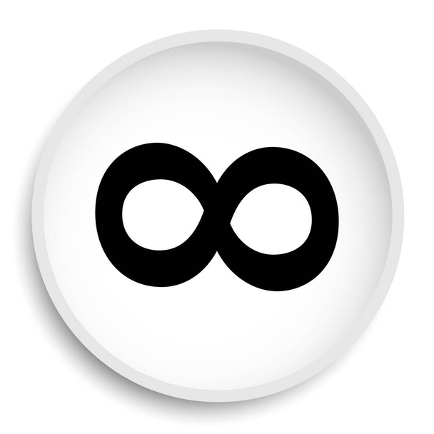 Botón del sitio web del icono de signo infinito sobre fondo blanco
. - Foto, Imagen