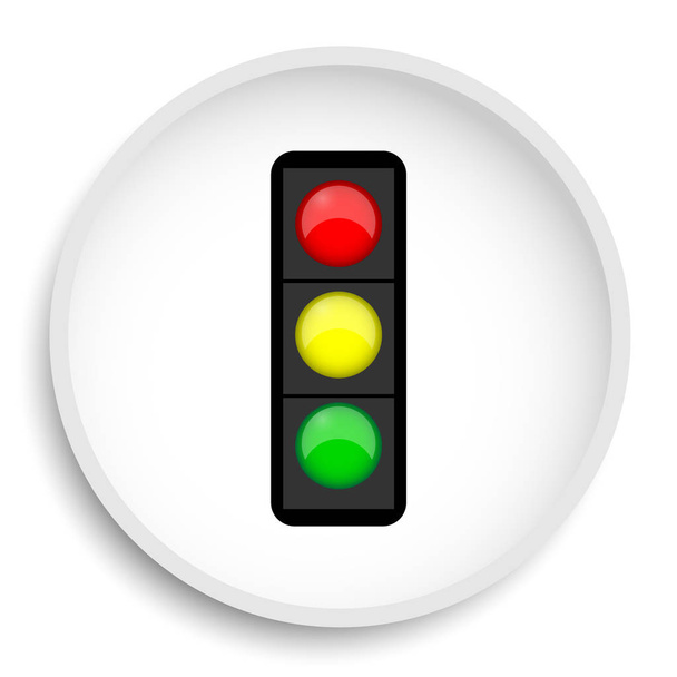 Traffic light icon. Traffic light website button on white background.  - Photo, Image
