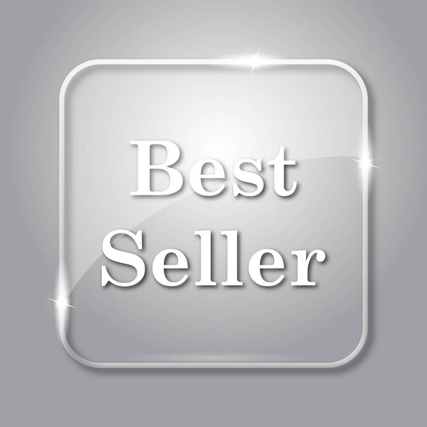 Icono del best seller. Botón de internet transparente sobre fondo gris
 - Foto, Imagen