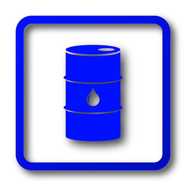 Ikona baryłkę ropy naftowej. Przycisk strony internetowej beczki oleju na białym tle. - Zdjęcie, obraz
