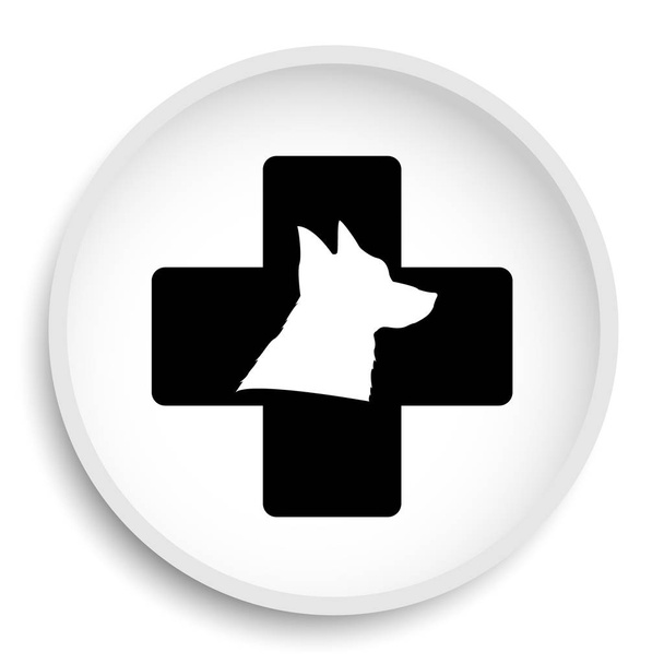 Icono veterinario. Botón del sitio web veterinario sobre fondo blanco
. - Foto, Imagen
