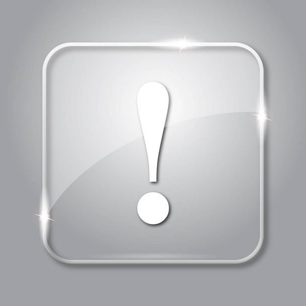 Attention icon. Transparent internet button on grey background - Photo, Image