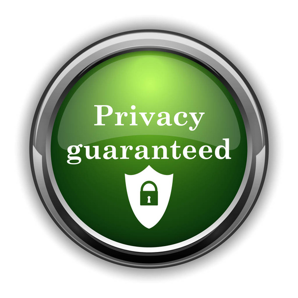Prywatność jest gwarantowana ikona. Prywatność jest gwarantowana przycisk witryny na białym tle - Zdjęcie, obraz