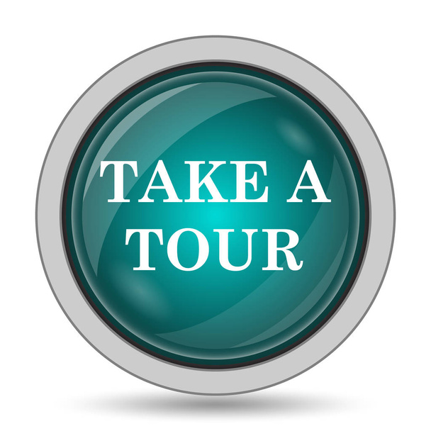 Tome un icono de la gira, botón del sitio web sobre fondo blanco
 - Foto, Imagen