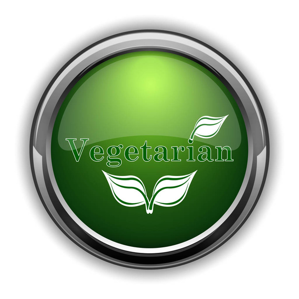 Icona vegetariana. Pulsante del sito web vegetariano su sfondo bianco
 - Foto, immagini