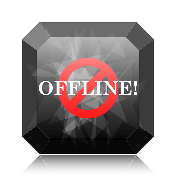 Піктограма офлайн, чорна кнопка веб-сайту на білому тлі
 - Фото, зображення