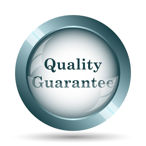 Kwaliteit garantie pictogram. Internet knop op witte achtergrond. - Foto, afbeelding