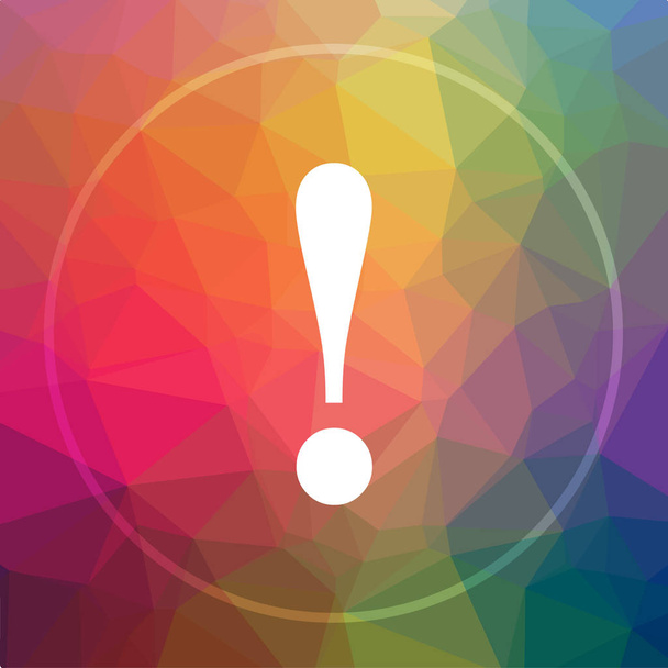 Attention icon. Attention website button on low poly background - Photo, Image