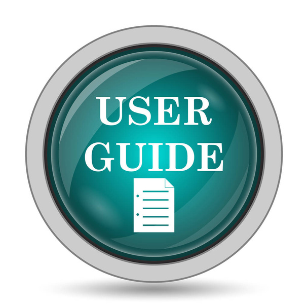 Felhasználói útmutató ikon, website gomb fehér háttér - Fotó, kép