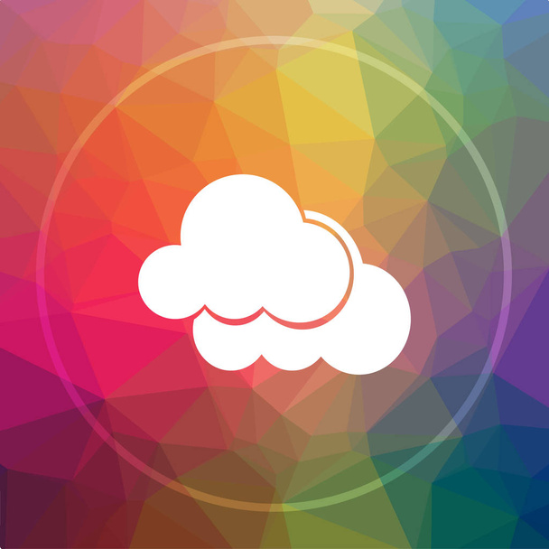 Clouds icon. Clouds website button on low poly background - Fotografie, Obrázek