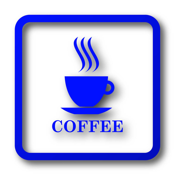 Koffiekopje pictogram. Koffiekopje website knop op witte achtergrond. - Foto, afbeelding