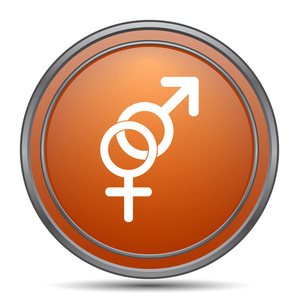 Icono sexual. Botón naranja de internet sobre fondo blanco
 - Foto, imagen