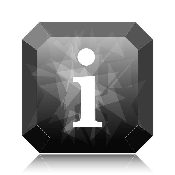 Info ikon, fekete honlap gomb fehér háttér - Fotó, kép