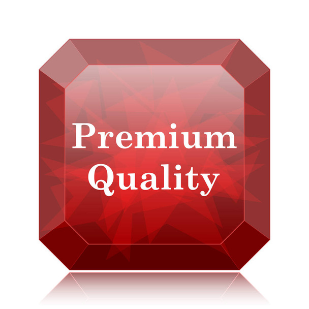 Premium kvalita, červené stránky tlačítko na bílém pozadí - Fotografie, Obrázek