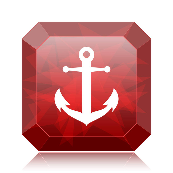 Icona di ancoraggio, pulsante rosso del sito web su sfondo bianco
 - Foto, immagini