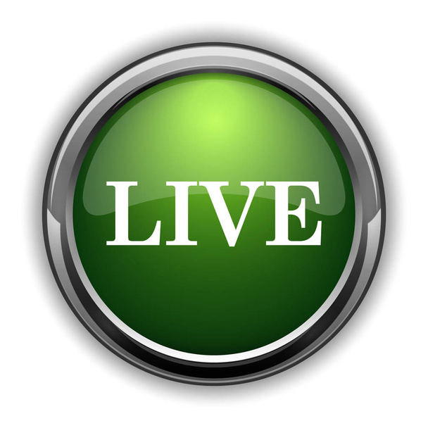 ライブ アイコン。白い背景にライブの web サイトのボタン - 写真・画像