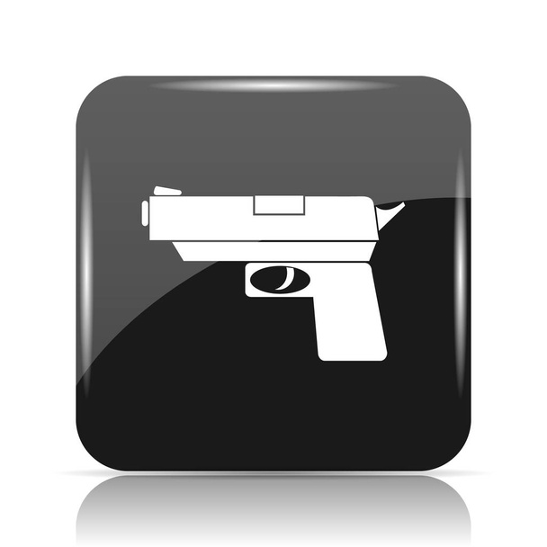 Gun icon. Internet button on white background - Foto, Imagen