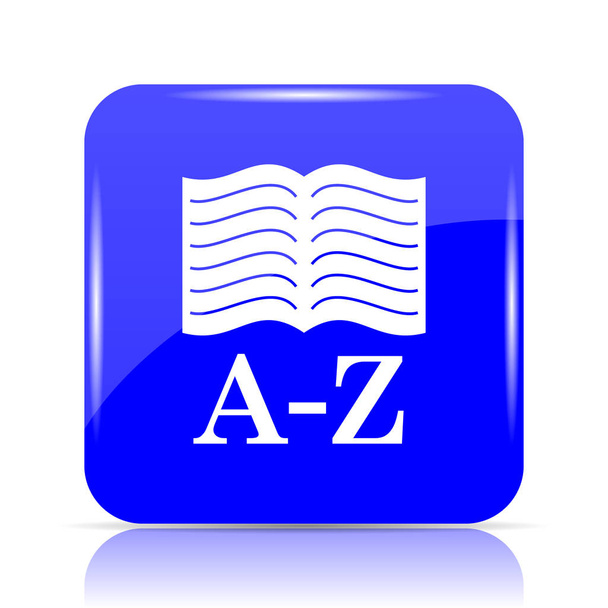 A-Z icona del libro, pulsante blu del sito web su sfondo bianco
 - Foto, immagini
