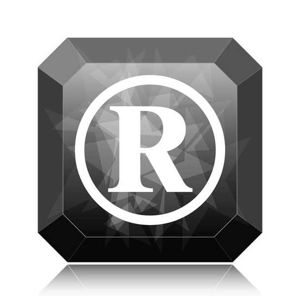 Ícone de marca registrada, botão de site preto no fundo branco
 - Foto, Imagem