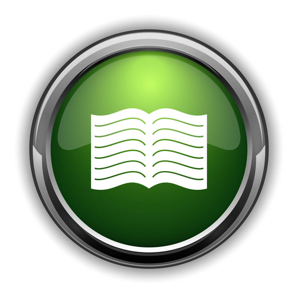 Book icon. Book website button on white background - Photo, Image