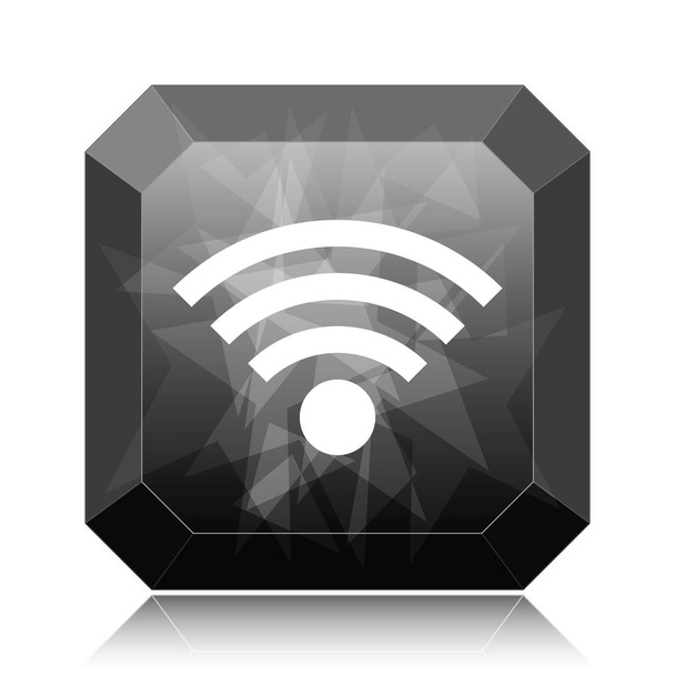 Icono de signo inalámbrico, botón de sitio web negro sobre fondo blanco
 - Foto, imagen