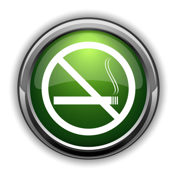Нет курящей иконы. Кнопка сайта для отказа от курения на белом фоне
 - Фото, изображение