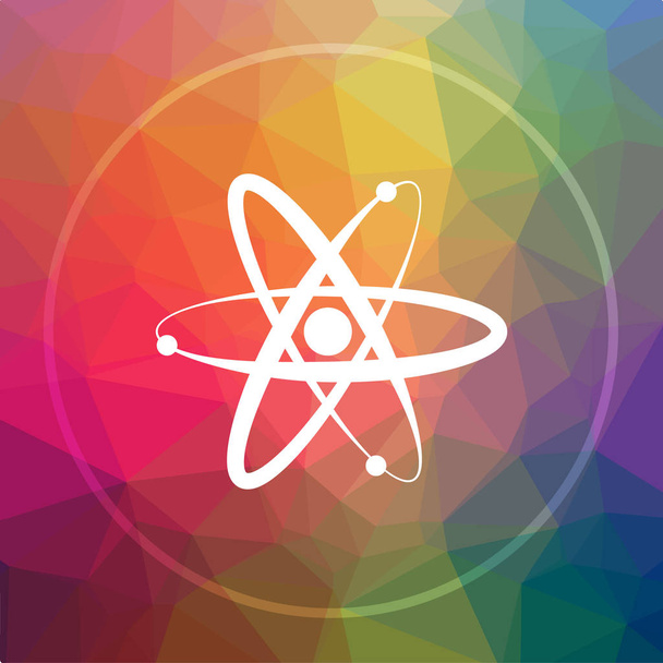 Icona degli atomi. Pulsante del sito web degli atomi su basso sfondo poli
 - Foto, immagini