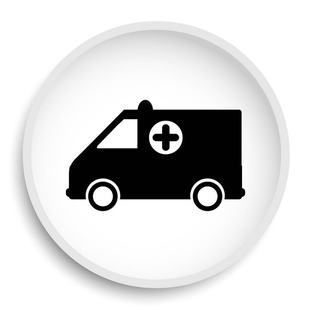 Icône d'ambulance. Bouton du site Ambulance sur fond blanc
.  - Photo, image