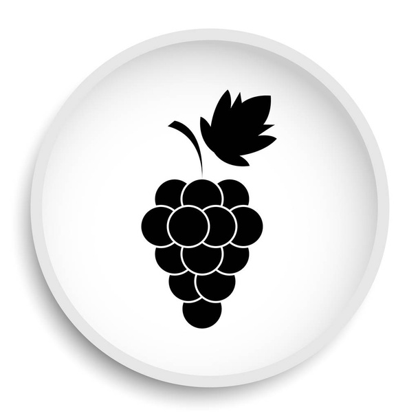 Icono de uva botón del sitio web sobre fondo blanco
. - Foto, imagen