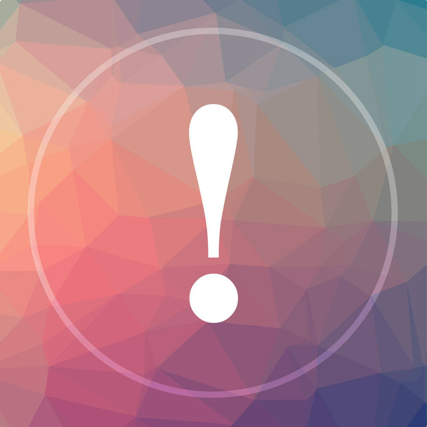 Attention icon. Attention website button on low poly background - Photo, Image