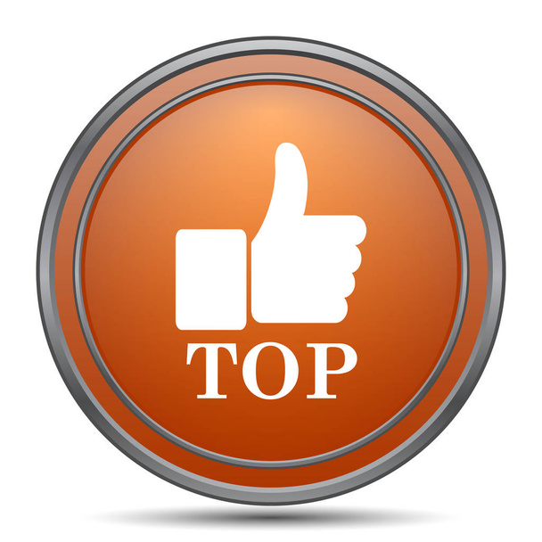 Top icon. Orange internet button on white background - Photo, Image
