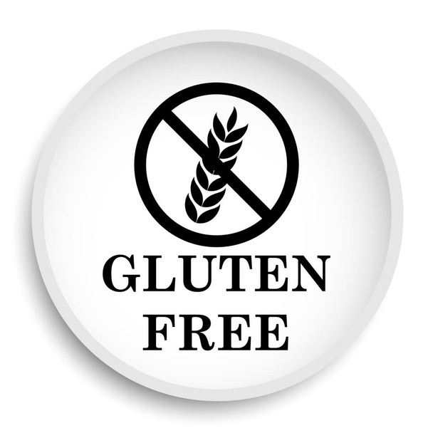 Glutén free ikonra. Glutén free website gomb fehér háttér.  - Fotó, kép