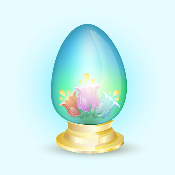 Цветочное пасхальное яйцо. Вектор
 - Вектор,изображение