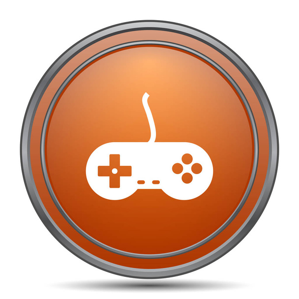 Gamepad icon. Orange internet button on white background - Zdjęcie, obraz