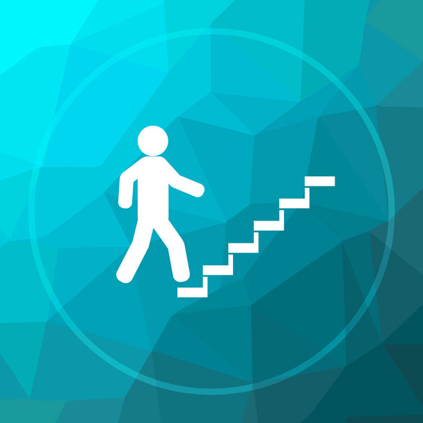 Επιχειρηματίας στις σκάλες - επιτυχία εικονίδιο - Φωτογραφία, εικόνα