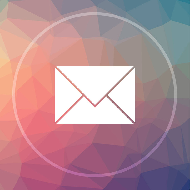 E-mail ikont. E-mail honlap gomb alacsony poly háttér - Fotó, kép