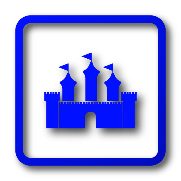 Icona del castello. Pulsante del sito web del castello su sfondo bianco
. - Foto, immagini