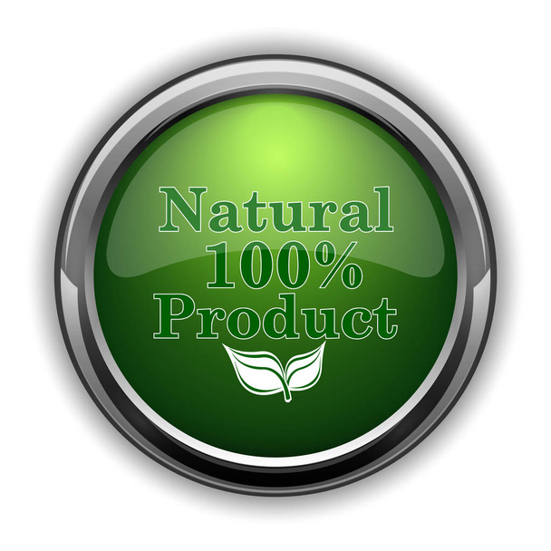 100 % přírodní produkt ikona. 100 % přírodní produkt webové stránky tlačítko na bílém pozadí - Fotografie, Obrázek
