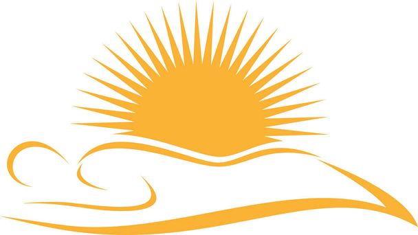 Person and sun, tanning salon, solarium, logo, icon - Vector, Image