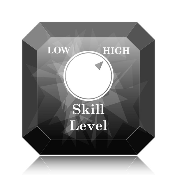 Skill level icon, black website button on white background - Photo, Image
