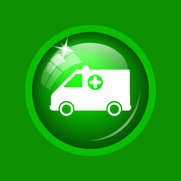 Ambulans simgesi. Yeşil renkli butona Internet. - Fotoğraf, Görsel