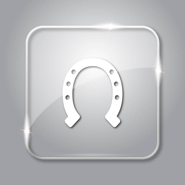 Horseshoe icon. Transparent internet button on grey background - Fotó, kép