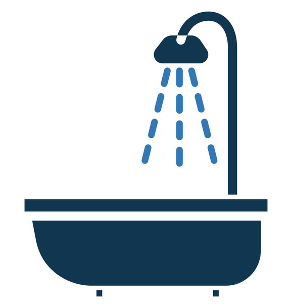 Verwendung von in der Badewanne isolierten Vektorsymbolen für Reise- und Tourenprojekte - Vektor, Bild