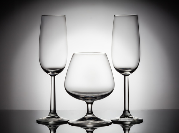 Stylish composition of three glasses - Фото, зображення