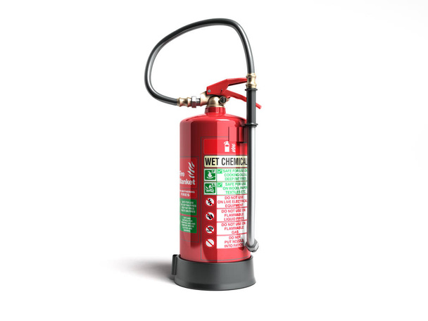 wet chemical Fire extinguisher 3d render on white background - Photo, Image