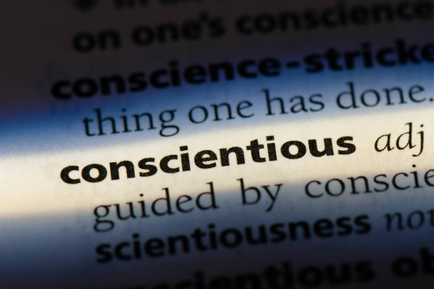 conscientious word in a dictionary. conscientious concept - Photo, Image