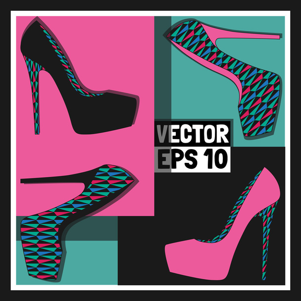 Fashion women's shoes, vector - Vector, Image